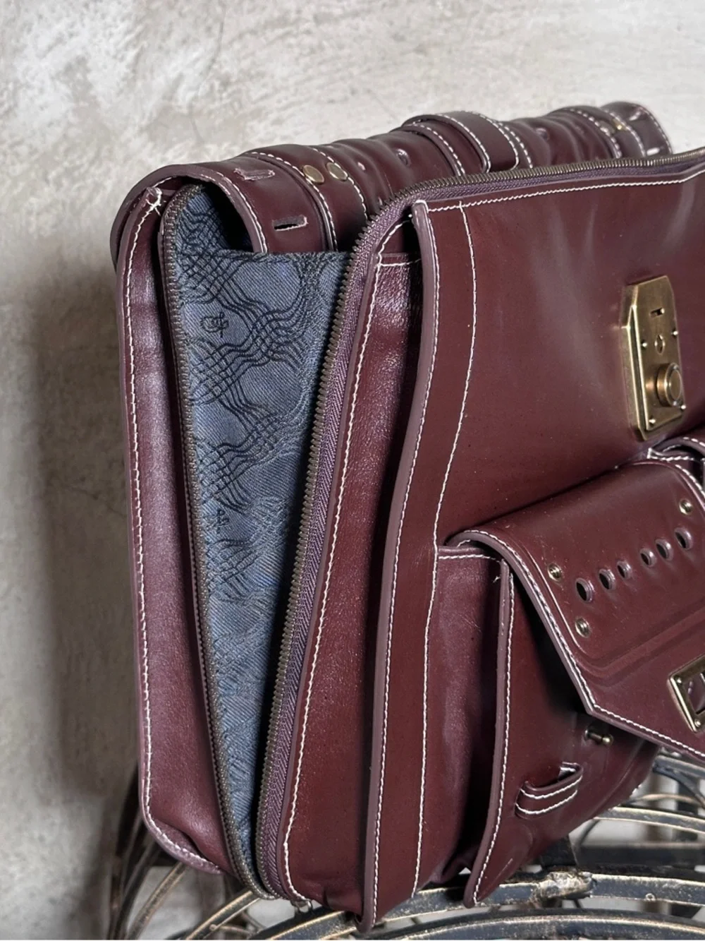 Proenza Schouler PS1 Satchel Brown Leather Messenger Bag Crossbody Y2K